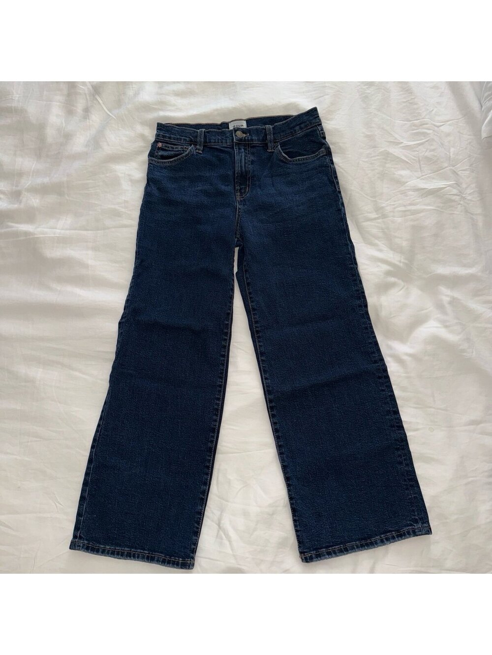 Hudson Women's Wide Leg Dark Wash Jeans Size 28 Rosalie High Rise Wide Leg Ankle